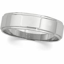 14K White Gold Flat Edge Band - 6mmwhite 