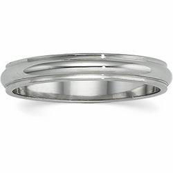 14K White Gold Half Round Edge Band - 5mmwhite 