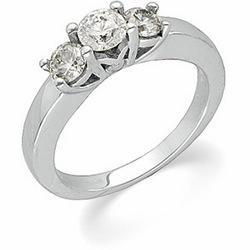 Platinum Three 3 Stone Bridal Anniversary Band Ringplatinum 