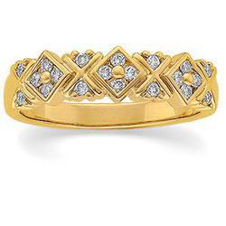 14K Yellow Gold Diamond Anniversary Band Ringyellow 