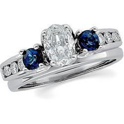 14K White Gold Sapphire & Diamond Bridal Enhancer Ringwhite 