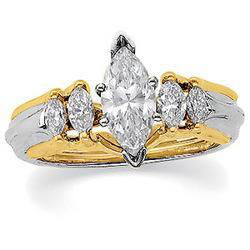 14K Two Tone Gold Diamond Bridal Enhancer Ringtwo 