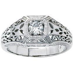 14K White Gold Created Moissanite Ringwhite 