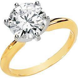 14K Yellow Gold Created Moissanite Solitaire Engagement Ringyellow 