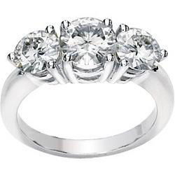 14K Yellow Gold Created Moissanite Three Stone Anniversary Band Ringyellow 