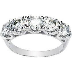 14K White Gold Created Moissanite Anniversary Band Ringwhite 