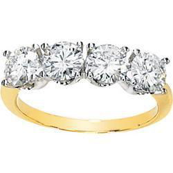14K Two Tone Gold Created Moissanite Anniversary Band Ringtwo 