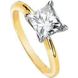 14K White Gold Created Moissanite Solitaire Engagement Ringwhite 