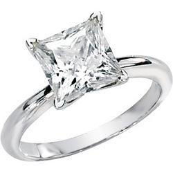 14K Yellow Gold Created Moissanite Solitaire Engagement Ringyellow 