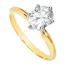 14K Yellow Gold Created Moissanite Solitaire Engagement Ringyellow 