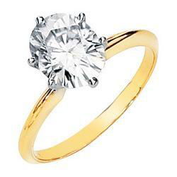14K Yellow Gold Created Moissanite Ringyellow 
