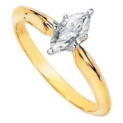 14K Yellow Gold Created Moissanite Solitaire Engagement Ringyellow 