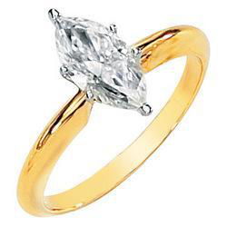 14K White Gold Created Moissanite Solitaire Engagement Ringwhite 