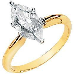 14K Yellow Gold Created Moissanite Solitaire Engagement Ringyellow 