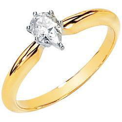14K White Gold Created Moissanite Solitaire Engagement Ringwhite 