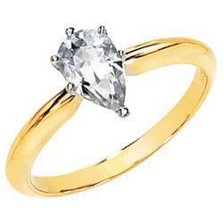 14K Yellow Gold Created Moissanite Solitaire Engagement Ringyellow 