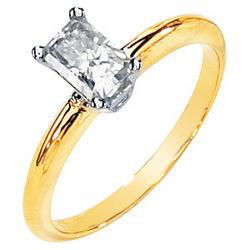 14K Yellow Gold Created Moissanite Solitaire Engagement Ringyellow 