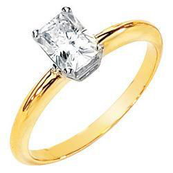 14K White Gold Created Moissanite Solitaire Engagement Ringwhite 