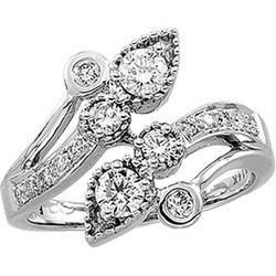 14K White Gold Diamond Right Hand Ringwhite 