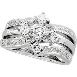 14K White Gold Diamond Right Hand Ringwhite 
