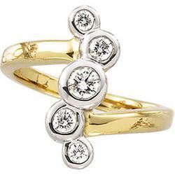 14K Two Tone Gold Diamond Right Hand Ringtwo 