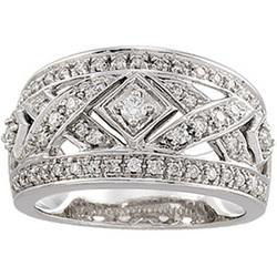 14K White Gold Diamond Fashion Ringwhite 