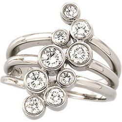 14K White Gold Diamond Right Hand Ringwhite 