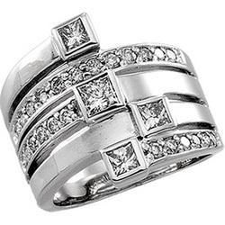 14K White Gold Diamond Right Hand Ringwhite 