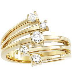 14K Yellow Gold Right Hand Diamond Ringyellow 