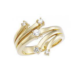 14K Yellow Gold Right Hand Diamond Ringyellow 
