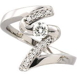 14K White Gold Diamond Right Hand Ringwhite 