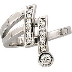 14K White Gold Diamond Right Hand Ringwhite 