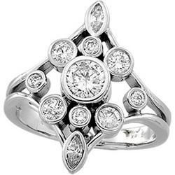 14K White Gold Diamond Right Hand Ringwhite 