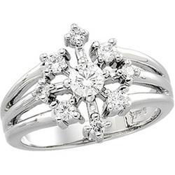 14K White Gold Diamond Right Hand Ringwhite 