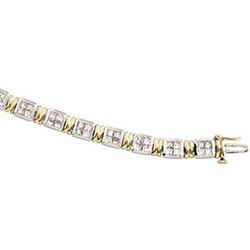 14K Two Tone Gold Invisible Set Diamond Bracelettwo 
