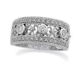 14K White Gold Diamond Band Ringwhite 