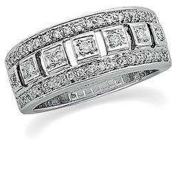 14K White Gold Diamond Band Ringwhite 