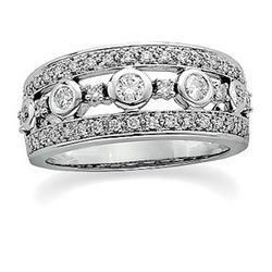14K White Gold Diamond Band Ringwhite 