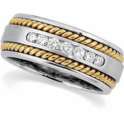 14K Two Tone Gold Diamond Duo Ringtwo 