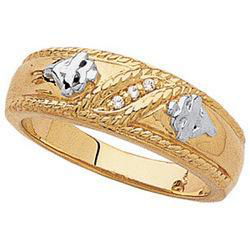 14K Yellow Gold Diamond Wedding Band Ringyellow 