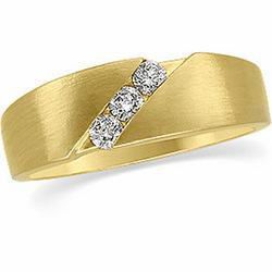 14K Yellow Gold Diamond Wedding Band Ringyellow 