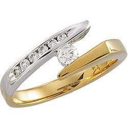 14K Two Tone Gold Diamond Ringtwo 