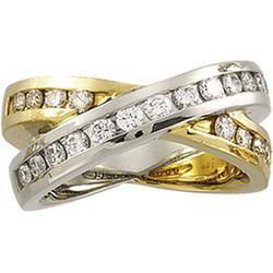 14K Two Tone Gold Diamond Ringtwo 