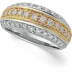 14K Two Tone Gold Diamond Anniversary Band Ringtwo 