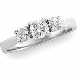 14K White Gold Diamond Band Ringwhite 
