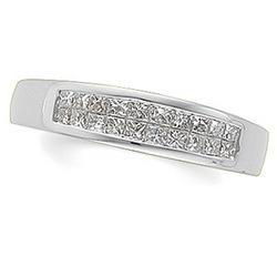 14K White Gold Princess Cut Diamond Anniversary Band Ringwhite 