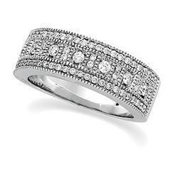 14K White Gold Diamond Anniversary Band Ringwhite 