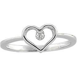14K White Gold Diamond Heart Ringwhite 