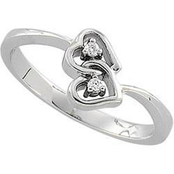 14K White Gold Diamond Heart Ringwhite 