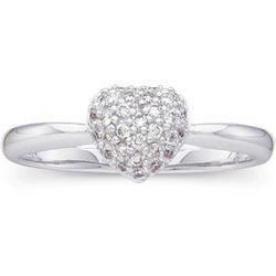 14K White Gold Diamond Heart Ringwhite 